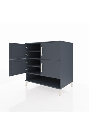Kronos Şifonyer 4 Raflı 4 Kapaklı 88x59x96 Antrasit-Antrasit