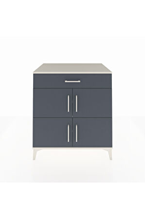 Kronos Şifonyer 3 Raflı Tek Çekmeceli 4 Kapaklı 88x59x96 Aytaşı-Antrasit