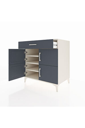 Kronos Şifonyer 3 Raflı Tek Çekmeceli 4 Kapaklı 88x59x96 Aytaşı-Antrasit