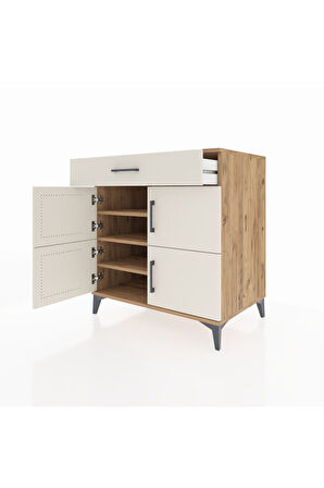 Kronos Şifonyer 3 Raflı Tek Çekmeceli 4 Kapaklı 88x59x96 Çam-Aytaşı