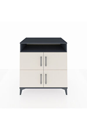 Kronos Şifonyer 4 Raflı 4 Kapaklı 88x59x96 Antrasit-Aytaşı