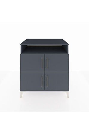 Kronos Şifonyer 4 Raflı 4 Kapaklı 88x59x96 Antrasit-Antrasit