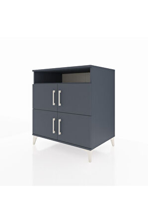 Kronos Şifonyer 4 Raflı 4 Kapaklı 88x59x96 Antrasit-Antrasit