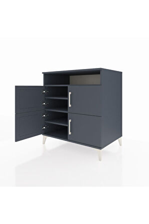 Kronos Şifonyer 4 Raflı 4 Kapaklı 88x59x96 Antrasit-Antrasit