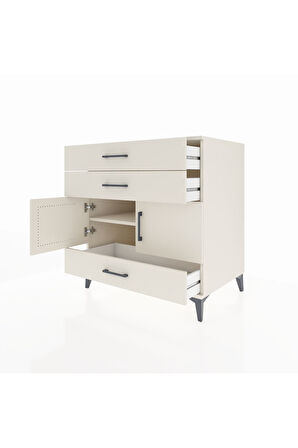 Kronos Şifonyer Tek Raflı 3 Çekmeceli 2 Kapaklı 88x59x96 Aytaşı-Aytaşı