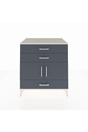 Kronos Şifonyer Tek Raflı 3 Çekmeceli 2 Kapaklı 88x59x96 Aytaşı-Antrasit