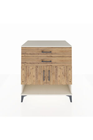 Kronos Şifonyer 2 Raflı 2 Çekmeceli 2 Kapaklı 88x59x96 Aytaşı-Çam