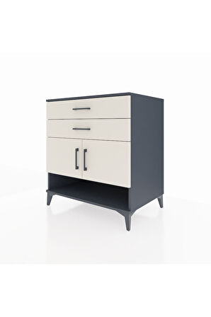 Kronos Şifonyer 2 Raflı 2 Çekmeceli 2 Kapaklı 88x59x96 Antrasit-Aytaşı