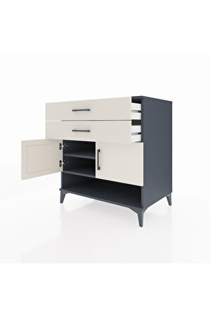 Kronos Şifonyer 2 Raflı 2 Çekmeceli 2 Kapaklı 88x59x96 Antrasit-Aytaşı