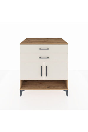 Kronos Şifonyer 2 Raflı 2 Çekmeceli 2 Kapaklı 88x59x96 Çam-Aytaşı