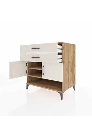 Kronos Şifonyer 2 Raflı 2 Çekmeceli 2 Kapaklı 88x59x96 Çam-Aytaşı