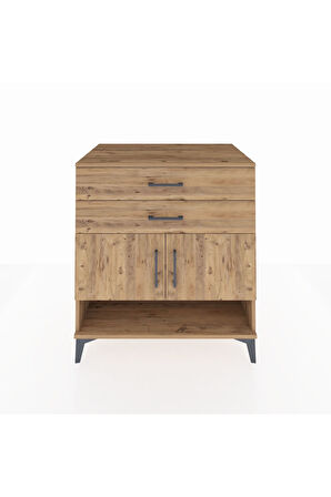 Kronos Şifonyer 2 Raflı 2 Çekmeceli 2 Kapaklı 88x59x96 Çam-Çam