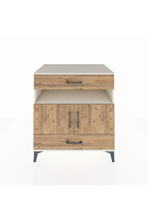 Kronos Şifonyer 2 Raflı 2 Çekmeceli 2 Kapaklı 88x59x96 Aytaşı-Çam