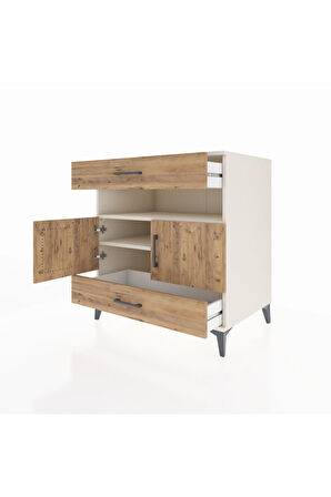 Kronos Şifonyer 2 Raflı 2 Çekmeceli 2 Kapaklı 88x59x96 Aytaşı-Çam