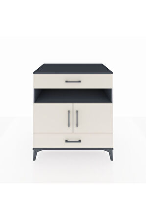 Kronos Şifonyer 2 Raflı 2 Çekmeceli 2 Kapaklı 88x59x96 Antrasit-Aytaşı