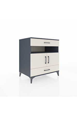 Kronos Şifonyer 2 Raflı 2 Çekmeceli 2 Kapaklı 88x59x96 Antrasit-Aytaşı