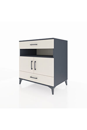 Kronos Şifonyer 2 Raflı 2 Çekmeceli 2 Kapaklı 88x59x96 Antrasit-Aytaşı