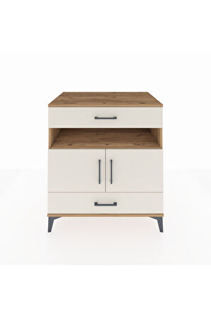 Kronos Şifonyer 2 Raflı 2 Çekmeceli 2 Kapaklı 88x59x96 Çam-Aytaşı