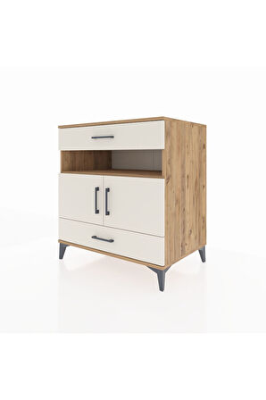 Kronos Şifonyer 2 Raflı 2 Çekmeceli 2 Kapaklı 88x59x96 Çam-Aytaşı
