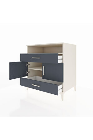 Kronos Şifonyer 2 Raflı 2 Çekmeceli 2 Kapaklı 88x59x96 Aytaşı-Antrasit