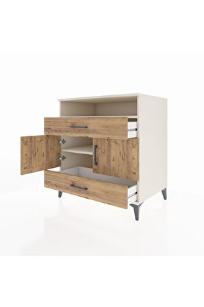 Kronos Şifonyer 2 Raflı 2 Çekmeceli 2 Kapaklı 88x59x96 Aytaşı-Çam
