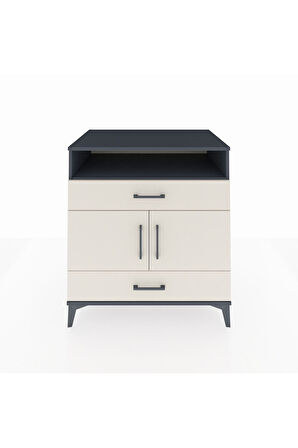 Kronos Şifonyer 2 Raflı 2 Çekmeceli 2 Kapaklı 88x59x96 Antrasit-Aytaşı