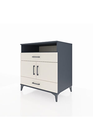 Kronos Şifonyer 2 Raflı 2 Çekmeceli 2 Kapaklı 88x59x96 Antrasit-Aytaşı