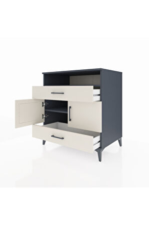 Kronos Şifonyer 2 Raflı 2 Çekmeceli 2 Kapaklı 88x59x96 Antrasit-Aytaşı