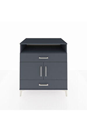 Kronos Şifonyer 2 Raflı 2 Çekmeceli 2 Kapaklı 88x59x96 Antrasit-Antrasit