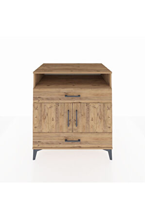 Kronos Şifonyer 2 Raflı 2 Çekmeceli 2 Kapaklı 88x59x96 Çam-Çam