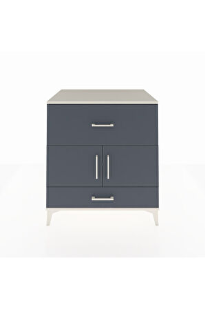 Kronos Şifonyer Tek Raflı 2 Çekmeceli 2 Kapaklı 88x59x96 Aytaşı-Antrasit