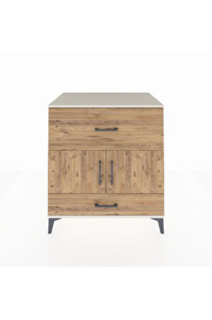 Kronos Şifonyer Tek Raflı 2 Çekmeceli 2 Kapaklı 88x59x96 Aytaşı-Çam