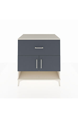 Kronos Şifonyer 2 Raflı Tek Çekmeceli 2 Kapaklı 88x59x96 Aytaşı-Antrasit