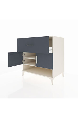 Kronos Şifonyer 2 Raflı Tek Çekmeceli 2 Kapaklı 88x59x96 Aytaşı-Antrasit