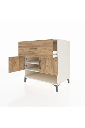 Kronos Şifonyer 2 Raflı Tek Çekmeceli 2 Kapaklı 88x59x96 Aytaşı-Çam