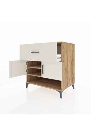Kronos Şifonyer 2 Raflı Tek Çekmeceli 2 Kapaklı 88x59x96 Çam-Aytaşı