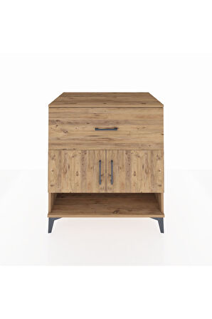 Kronos Şifonyer 2 Raflı Tek Çekmeceli 2 Kapaklı 88x59x96 Çam-Çam