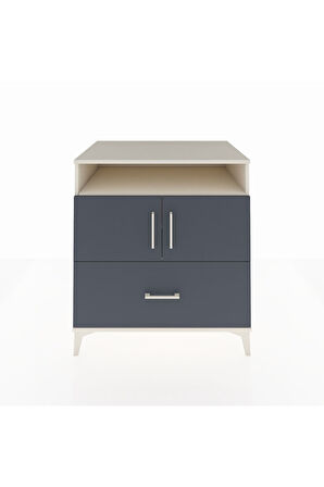 Kronos Şifonyer 3 Raflı Tek Çekmeceli 2 Kapaklı 88x59x96 Aytaşı-Antrasit