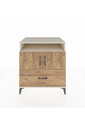 Kronos Şifonyer 3 Raflı Tek Çekmeceli 2 Kapaklı 88x59x96 Aytaşı-Çam