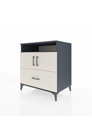 Kronos Şifonyer 3 Raflı Tek Çekmeceli 2 Kapaklı 88x59x96 Antrasit-Aytaşı