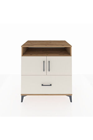 Kronos Şifonyer 3 Raflı Tek Çekmeceli 2 Kapaklı 88x59x96 Çam-Aytaşı