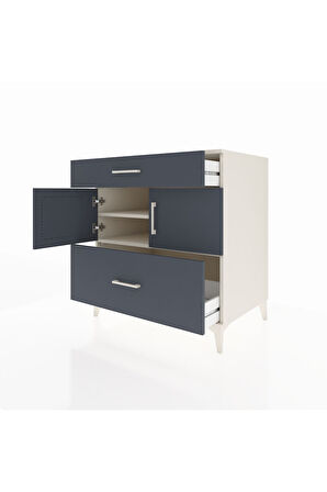 Kronos Şifonyer 2 Raflı 2 Çekmeceli 2 Kapaklı 88x59x96 Aytaşı-Antrasit