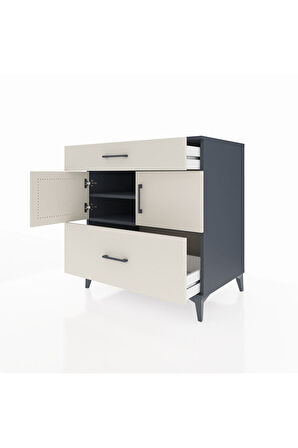 Kronos Şifonyer 2 Raflı 2 Çekmeceli 2 Kapaklı 88x59x96 Antrasit-Aytaşı