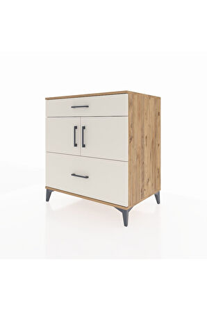 Kronos Şifonyer 2 Raflı 2 Çekmeceli 2 Kapaklı 88x59x96 Çam-Aytaşı