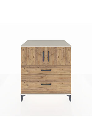 Kronos Şifonyer 2 Raflı 2 Çekmeceli 2 Kapaklı 88x59x96 Aytaşı-Çam