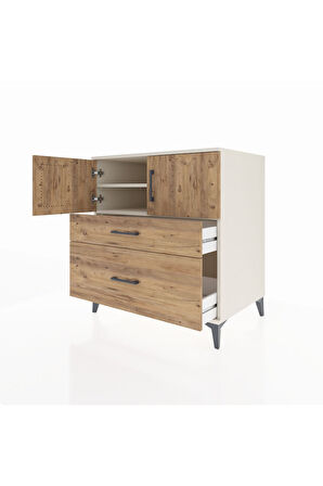 Kronos Şifonyer 2 Raflı 2 Çekmeceli 2 Kapaklı 88x59x96 Aytaşı-Çam
