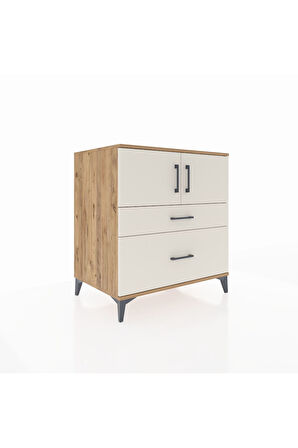 Kronos Şifonyer 2 Raflı 2 Çekmeceli 2 Kapaklı 88x59x96 Çam-Aytaşı
