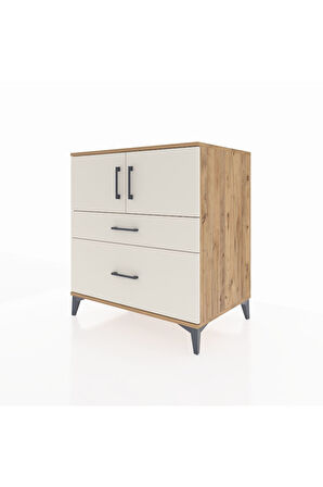 Kronos Şifonyer 2 Raflı 2 Çekmeceli 2 Kapaklı 88x59x96 Çam-Aytaşı