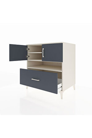 Kronos Şifonyer 3 Raflı Tek Çekmeceli 2 Kapaklı 88x59x96 Aytaşı-Antrasit