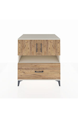 Kronos Şifonyer 3 Raflı Tek Çekmeceli 2 Kapaklı 88x59x96 Aytaşı-Çam